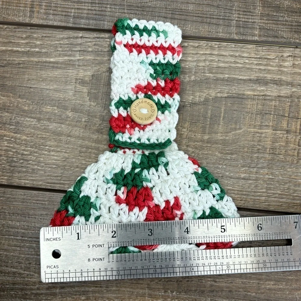 Kitchen‎ Tea Hand Towel Topper Holder Christmas Holiday Cotton Crochet by Seller